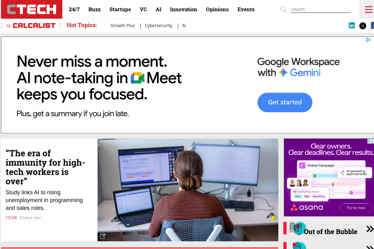 Screenshot of calcalistech.com