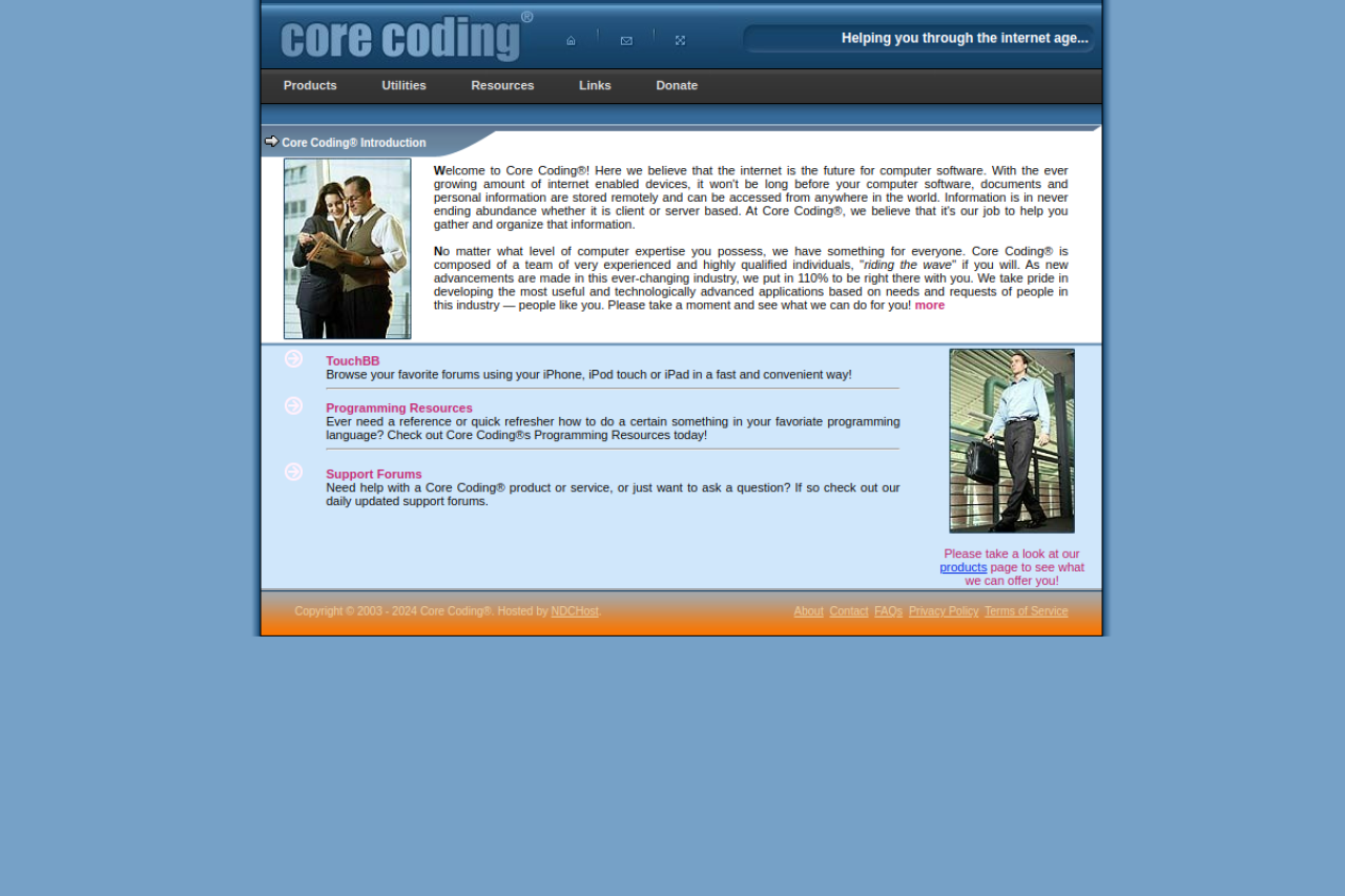 Screenshot of corecoding.com