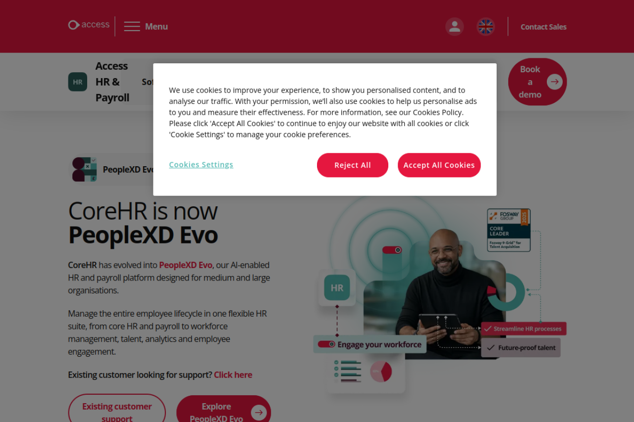 Screenshot of corehr.com