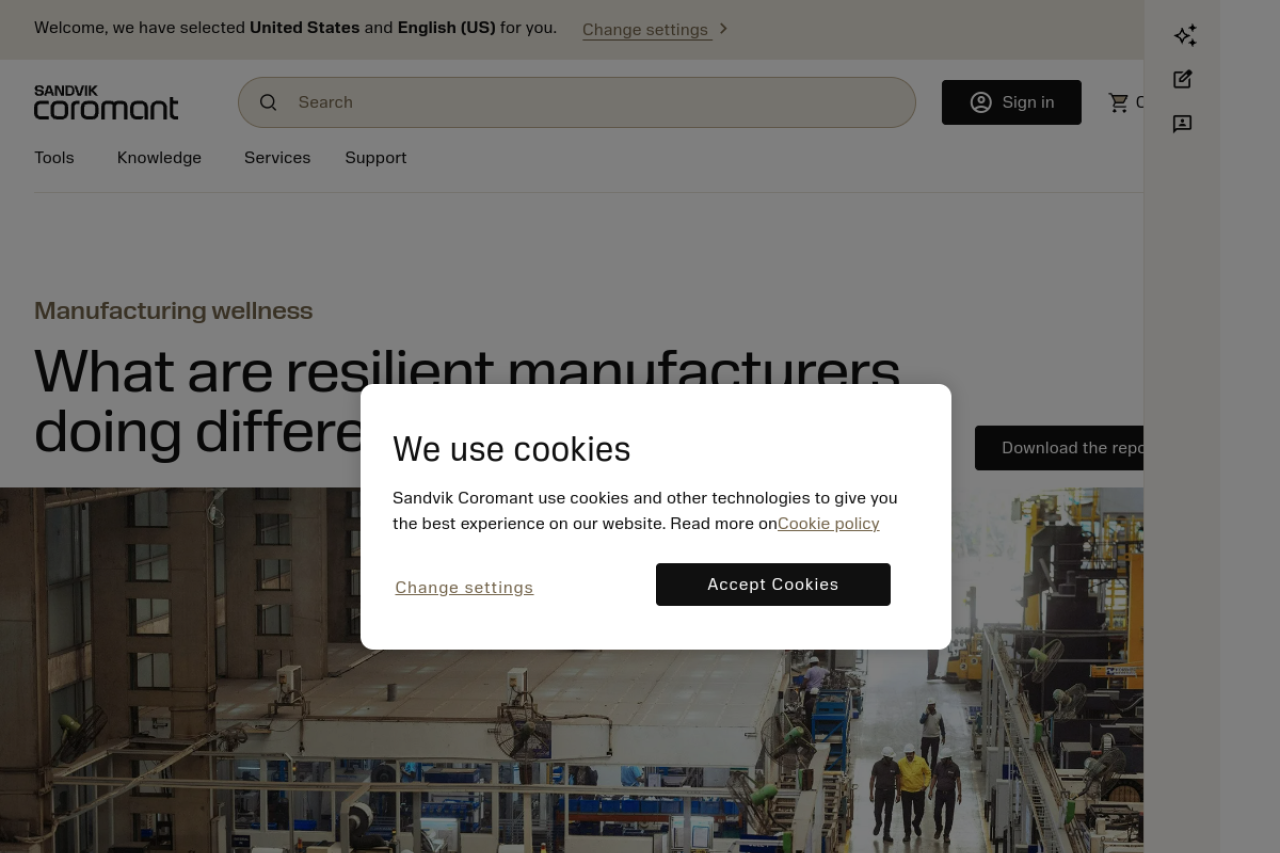 Screenshot of coromant.com