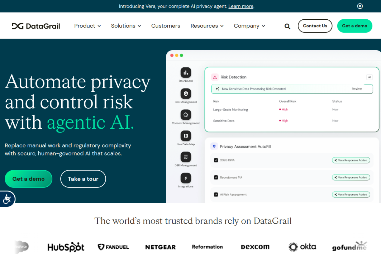 Screenshot of datagrail.io