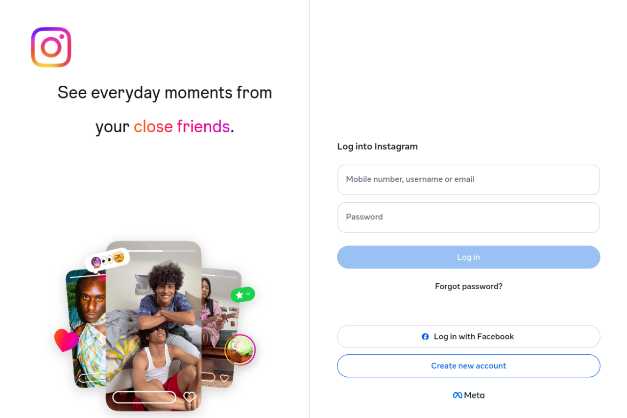 Screenshot of instagram.com