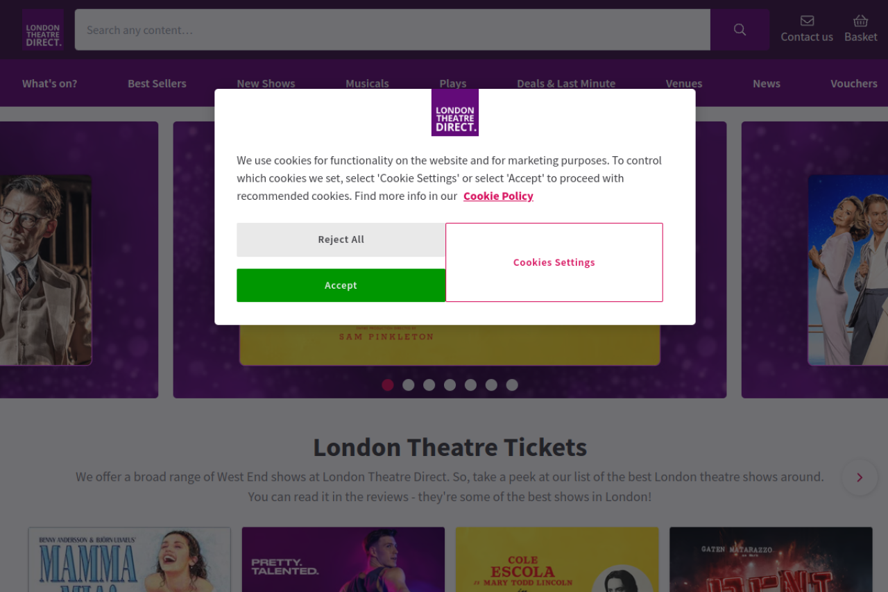 Screenshot of londontheatredirect.com