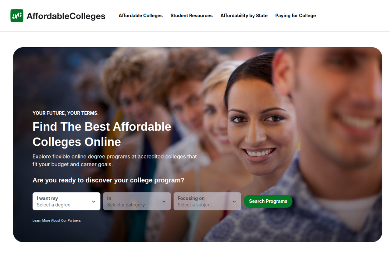 Screenshot of affordablecollegesonline.org