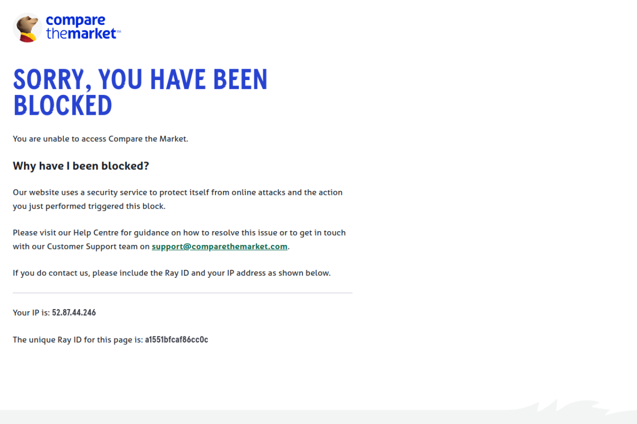 Screenshot of comparethemarket.com
