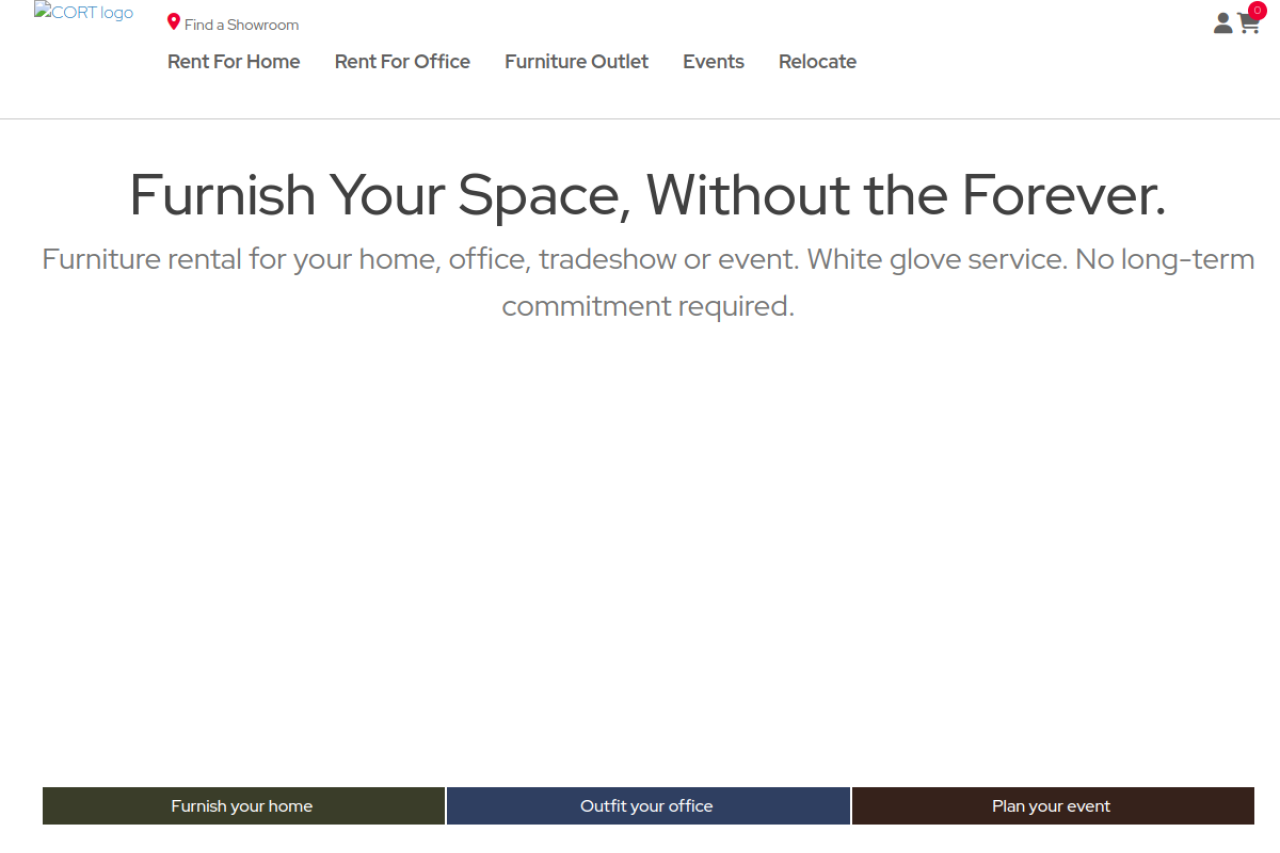 Screenshot of cort.com