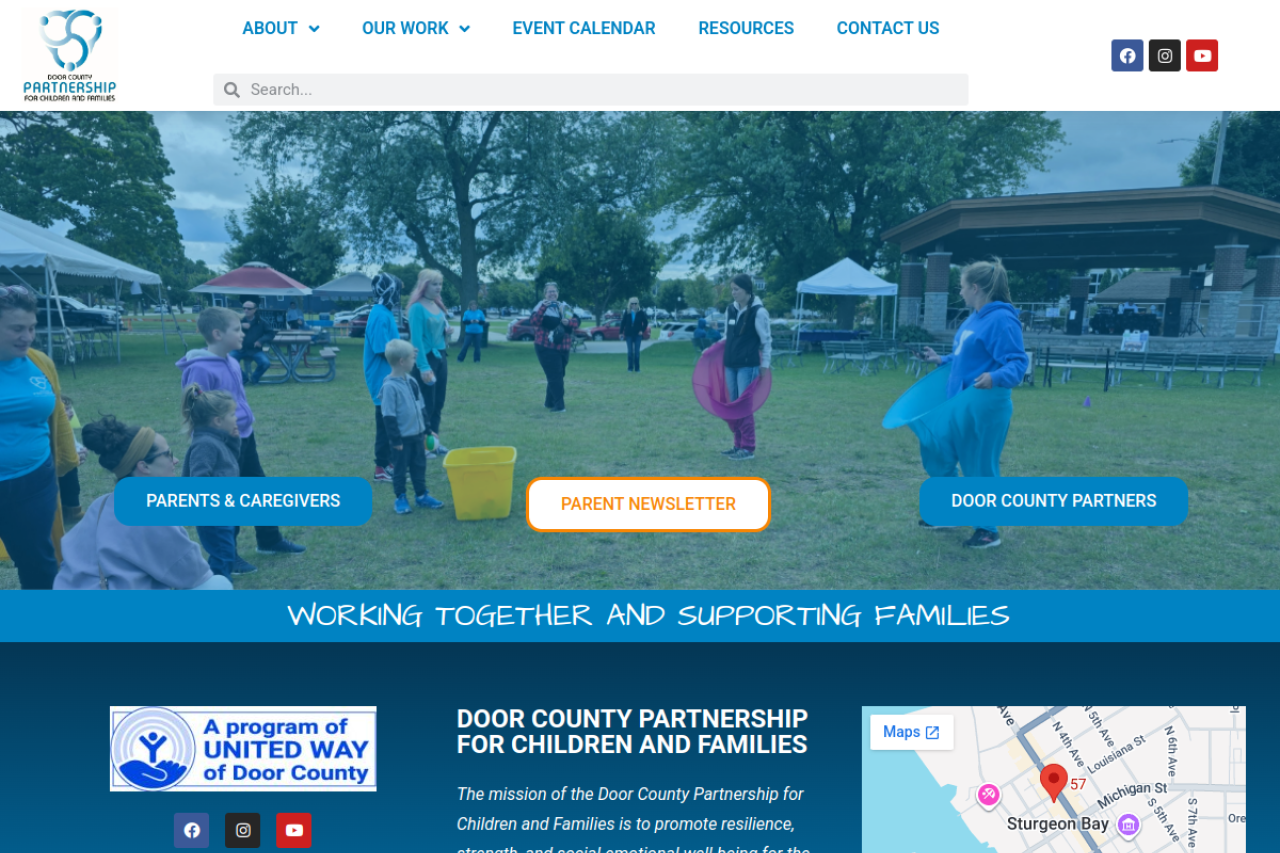 Screenshot of doorcountyparents.com