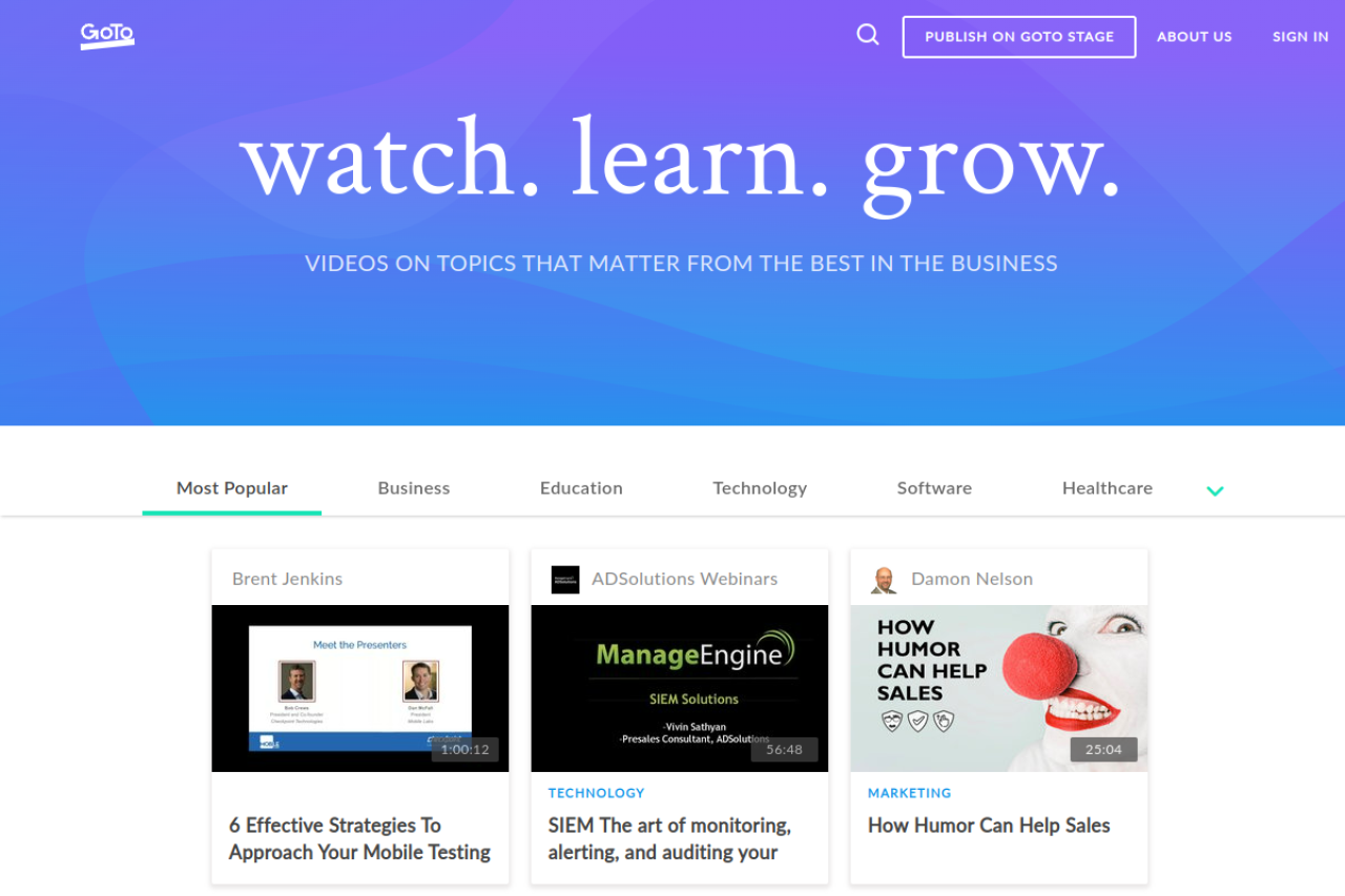 Screenshot of gotostage.com