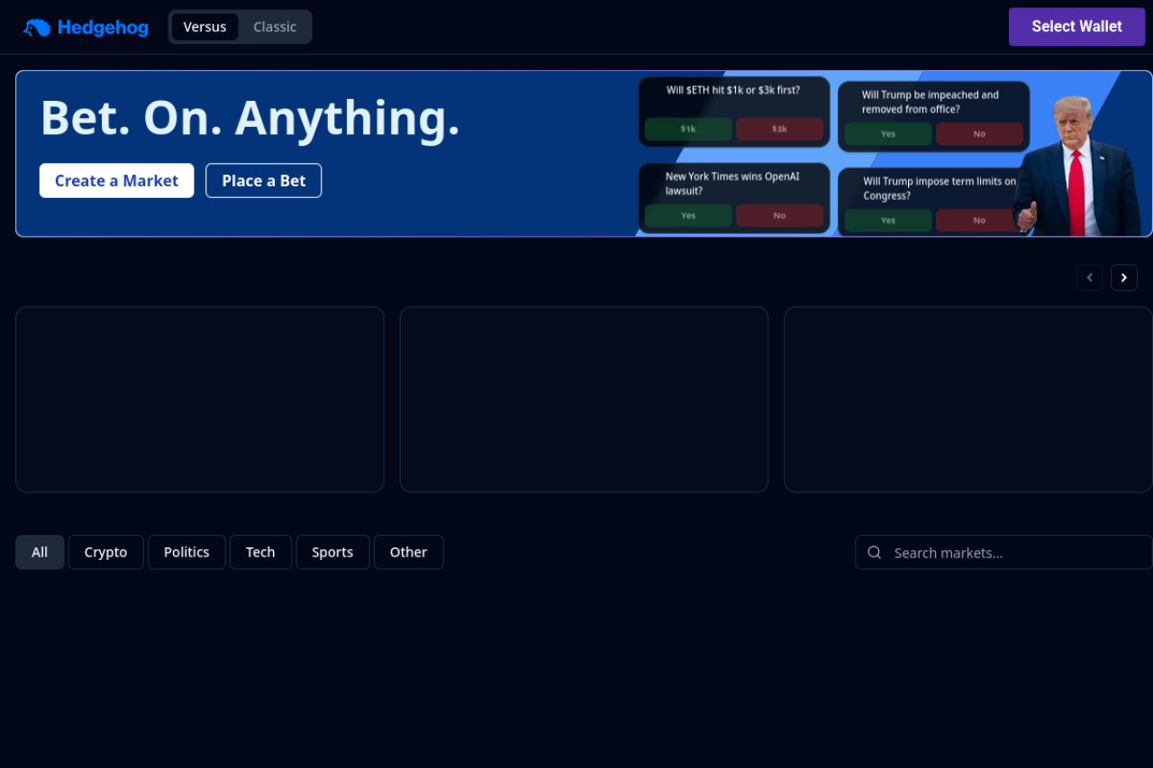 Screenshot of hedgehog.markets