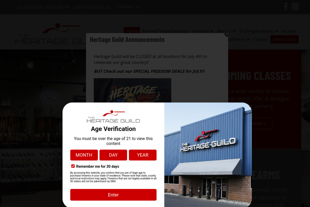 Screenshot of heritageguild.com