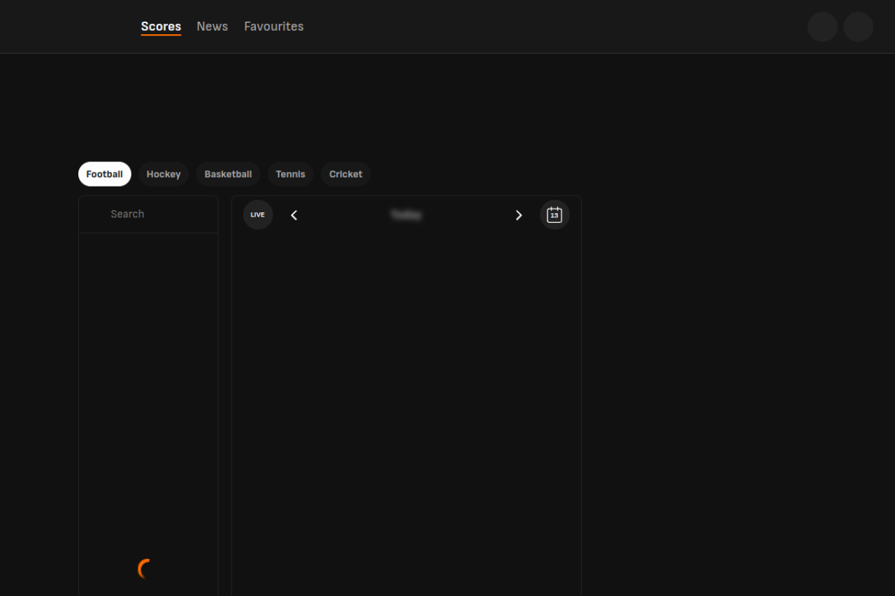 Screenshot of livescore.com