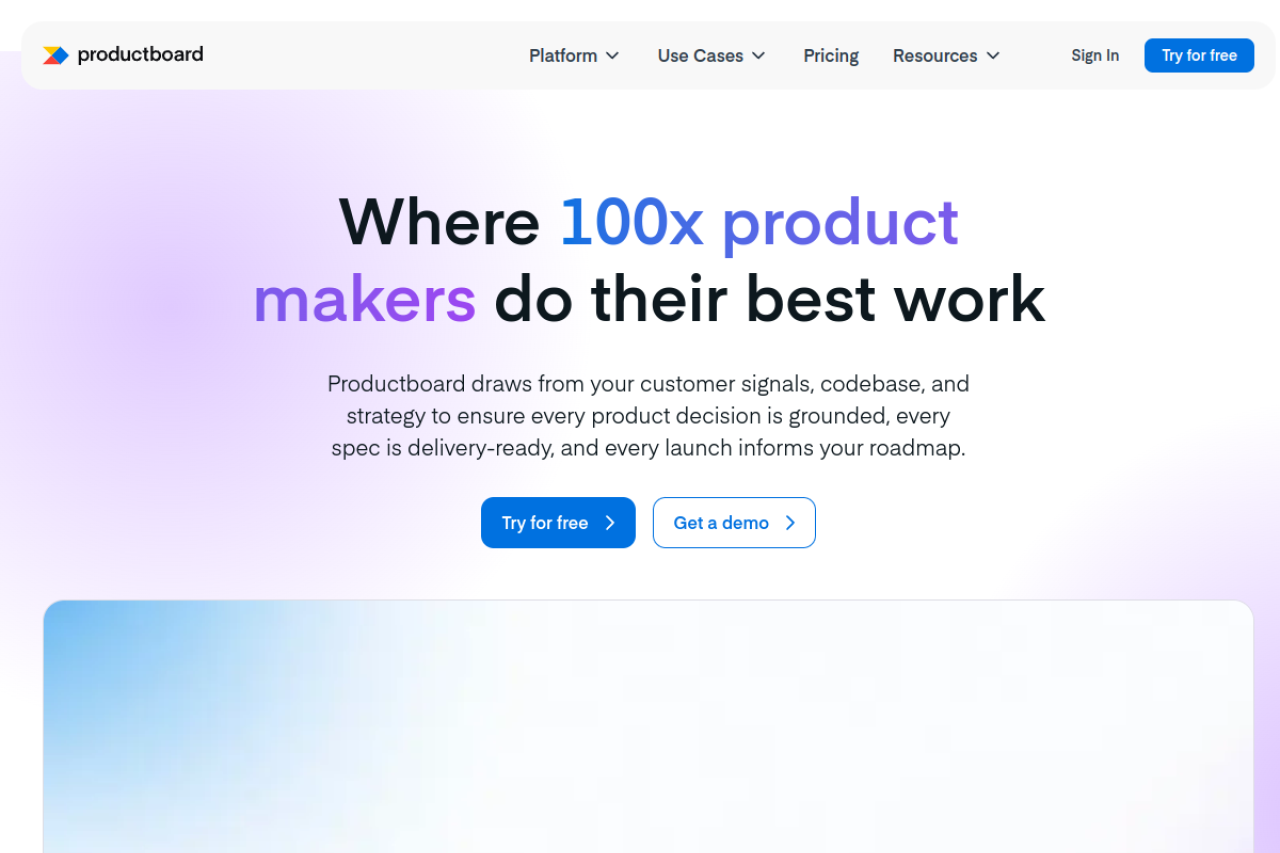 Screenshot of productboard.com