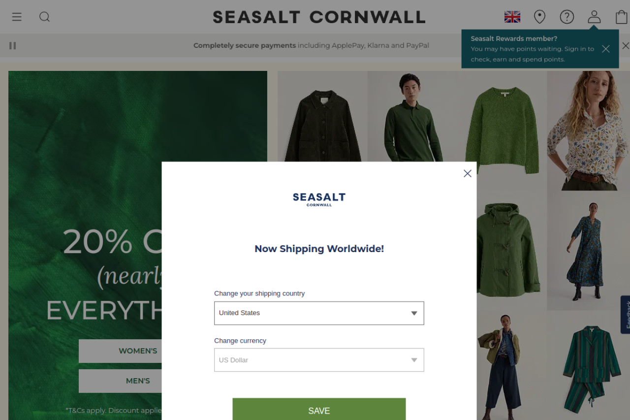 Screenshot of seasaltcornwall.com