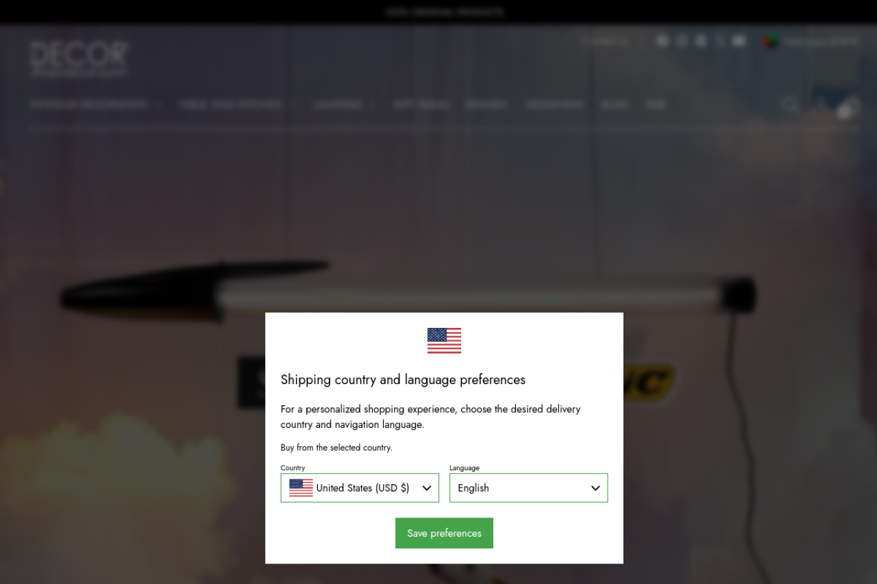 Screenshot of shopdecor.com
