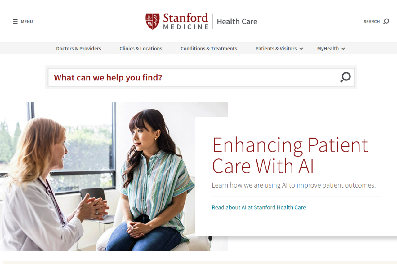 Screenshot of stanfordhealthcare.org