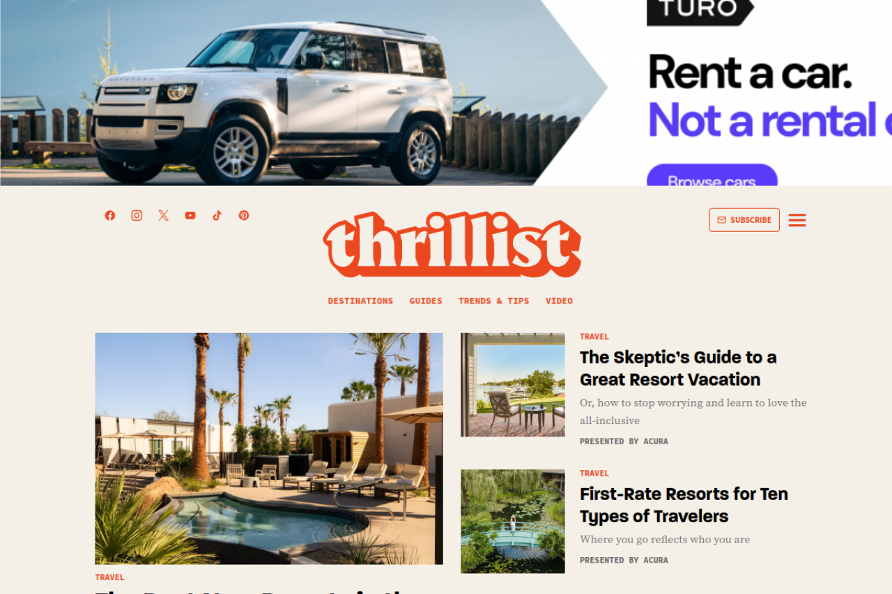 Screenshot of thrillist.com