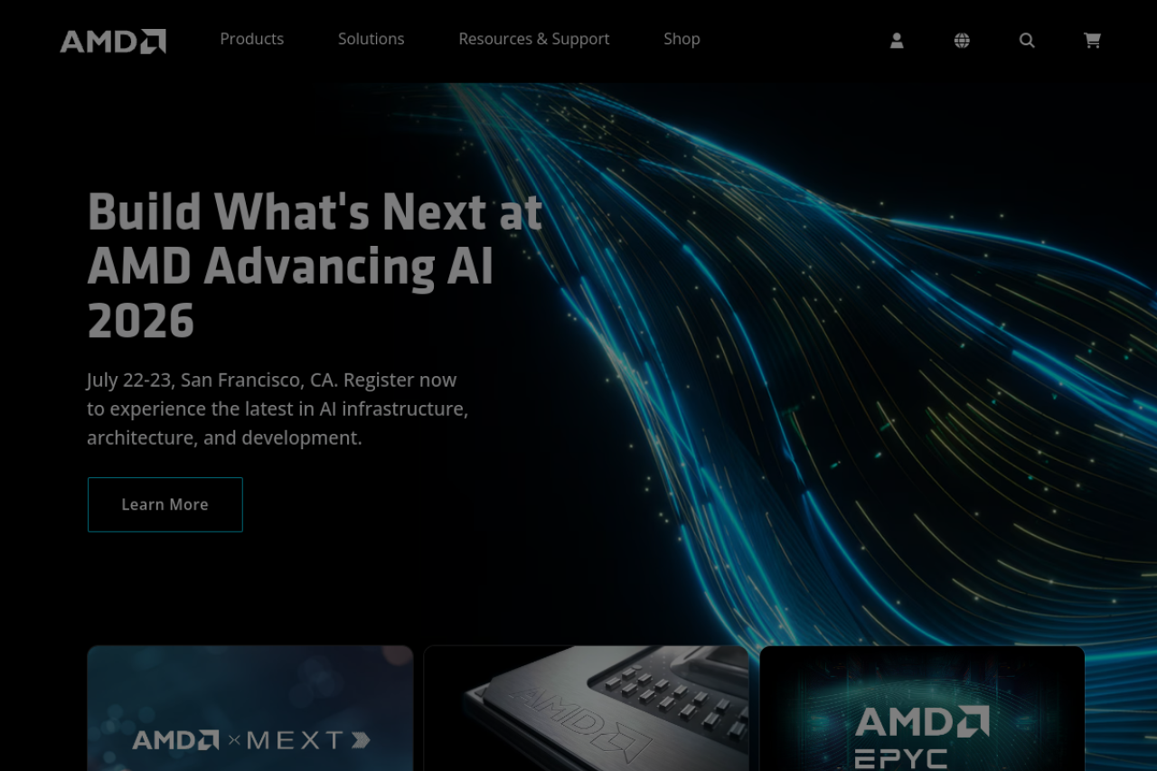 Screenshot of amd.com