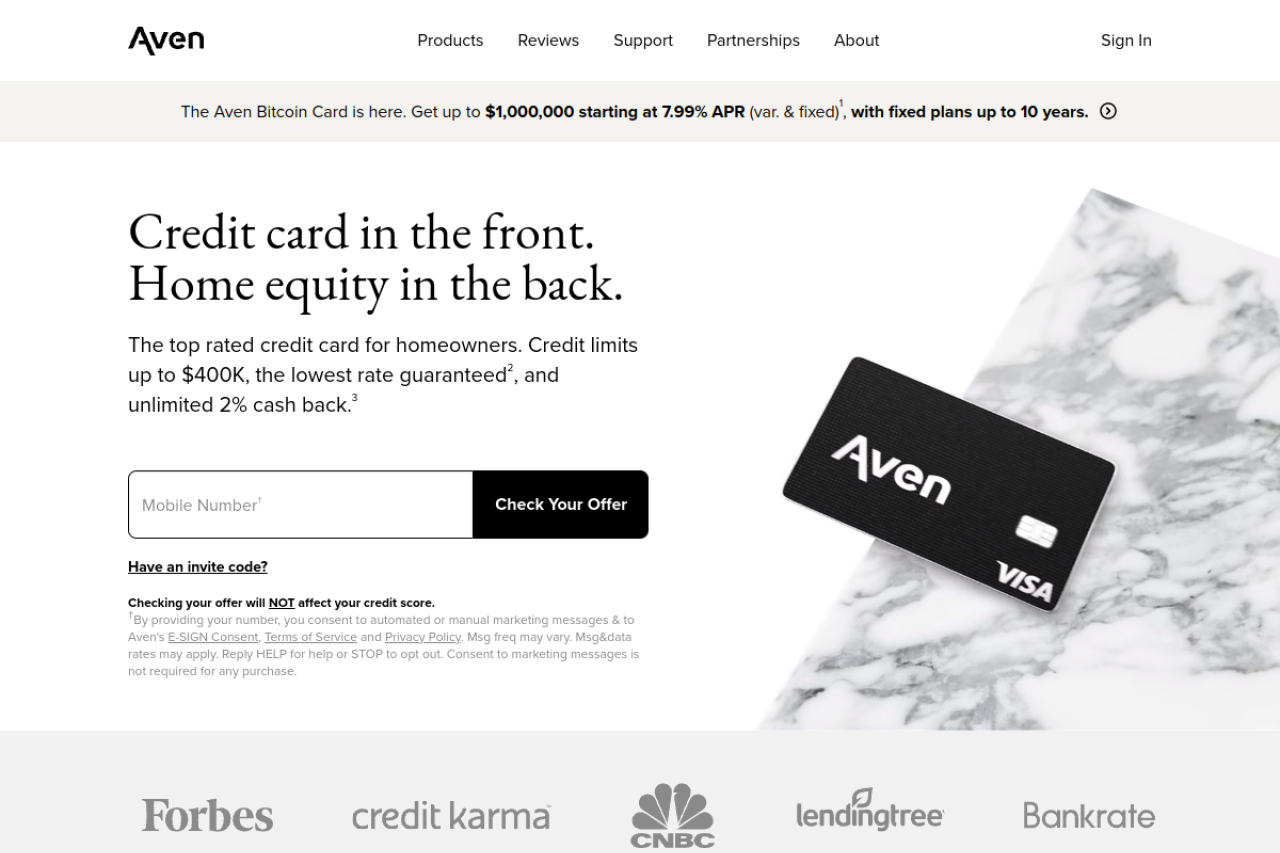Screenshot of aven.com