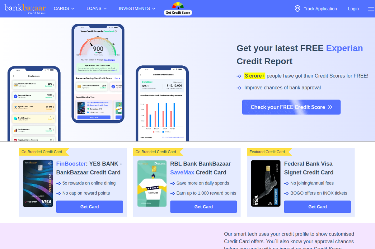Screenshot of bankbazaar.com