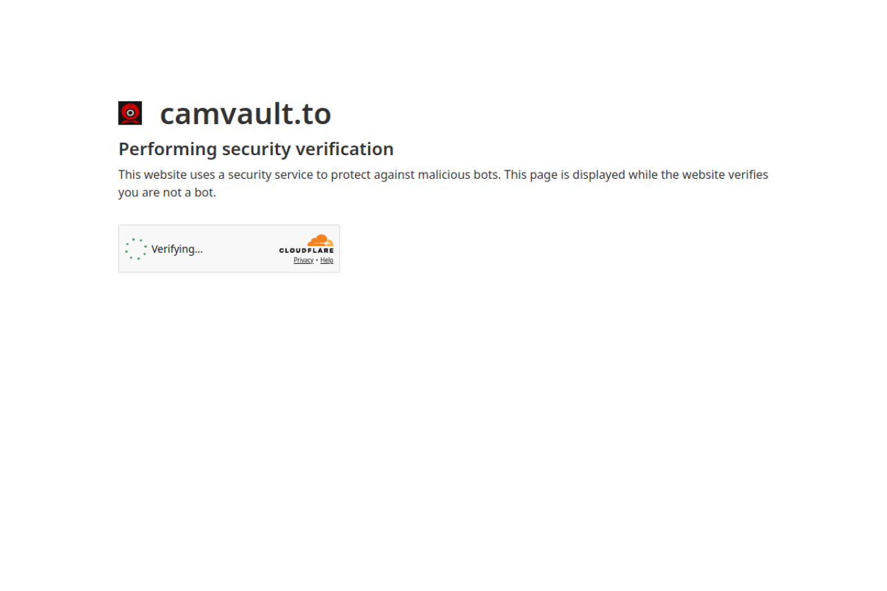 Screenshot of the camvault.to homepage