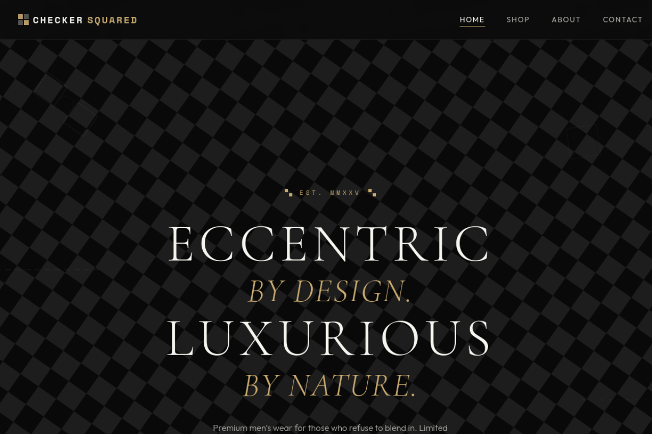 Full website screenshot of checkersquared.com