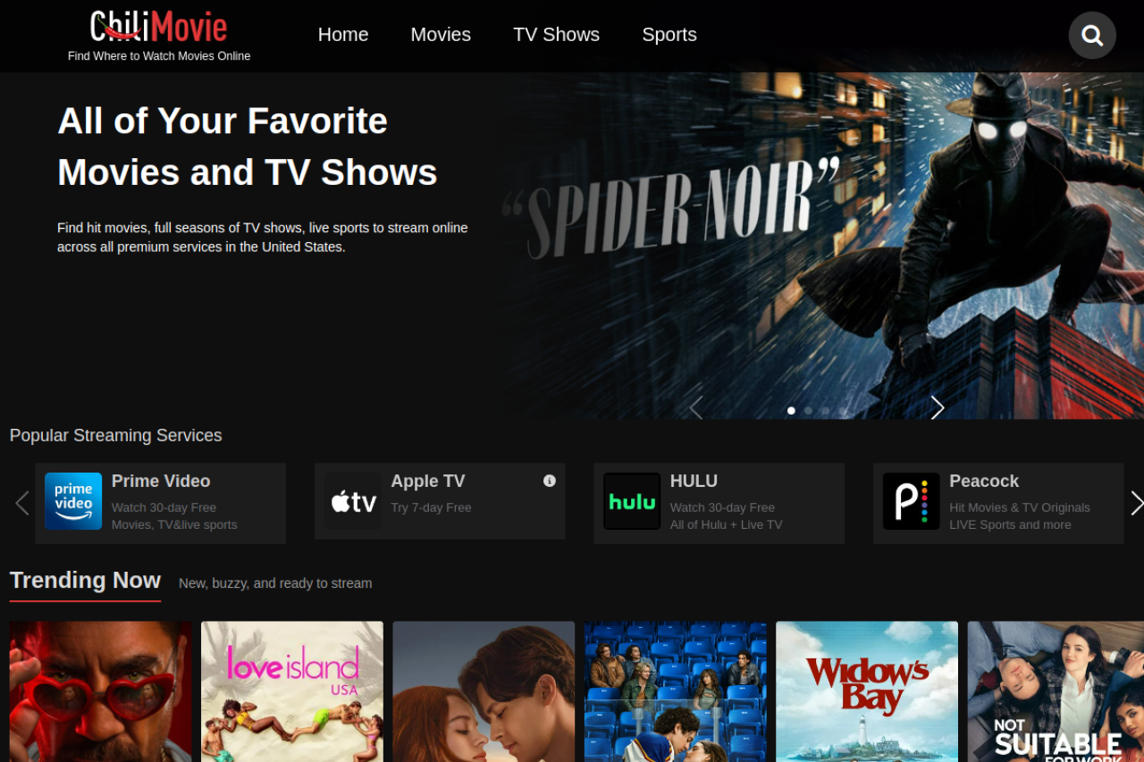 Screenshot of chilimovie.com