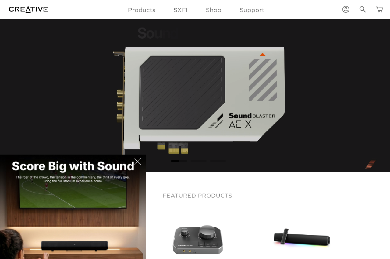 Screenshot of creative.com