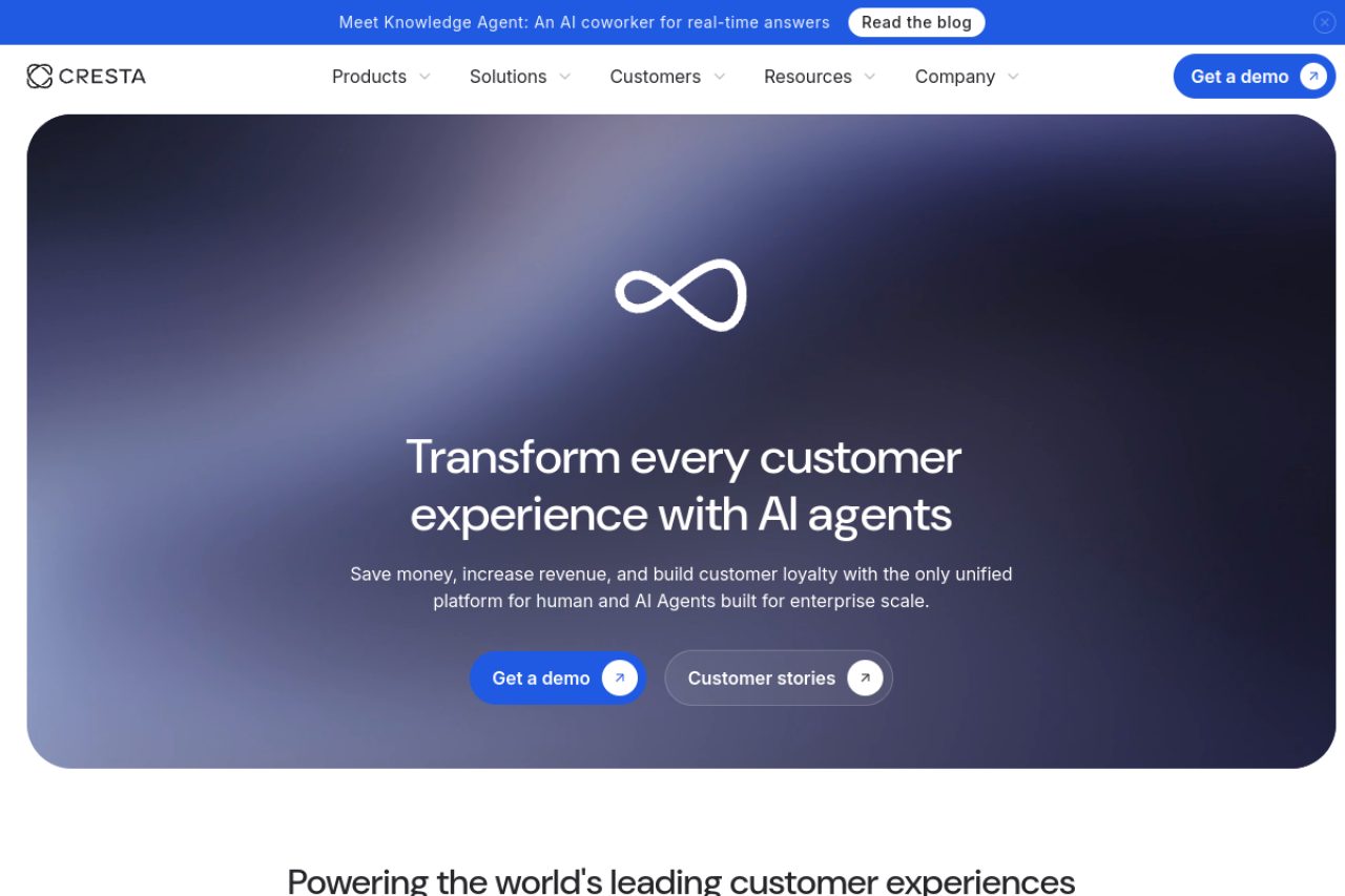 Cresta website screenshot