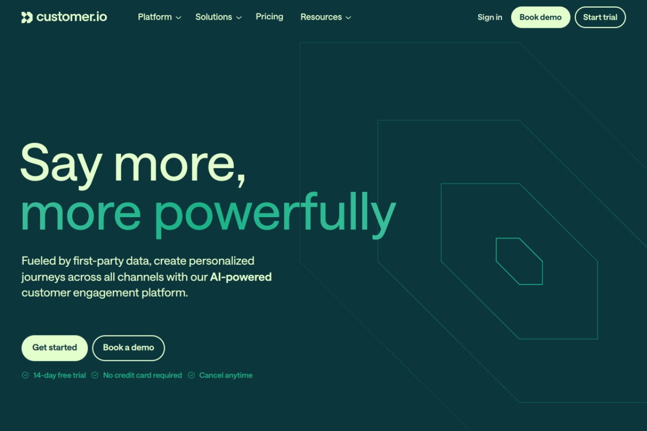 Customer IO website screenshot
