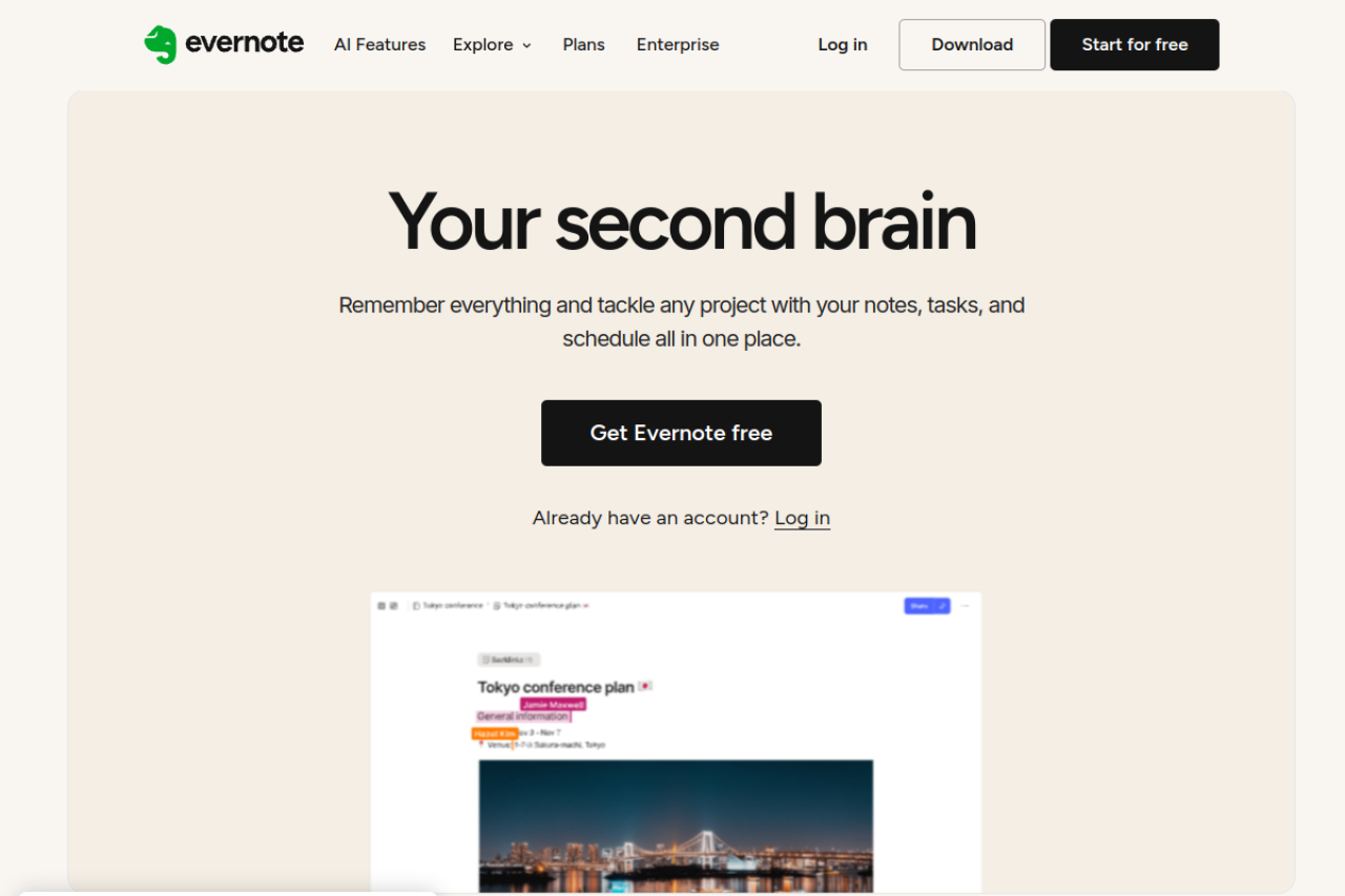 Aperçu de Evernote