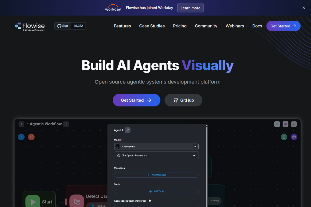 Flowise - Build AI Agents, Visually 界面预览