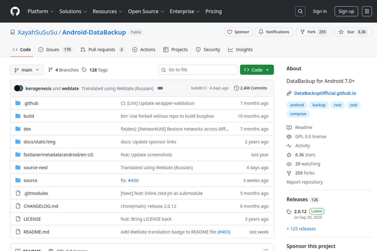 GitHub - XayahSuSuSu/Android-DataBackup: DataBackup for Android 7.0+ 界面预览