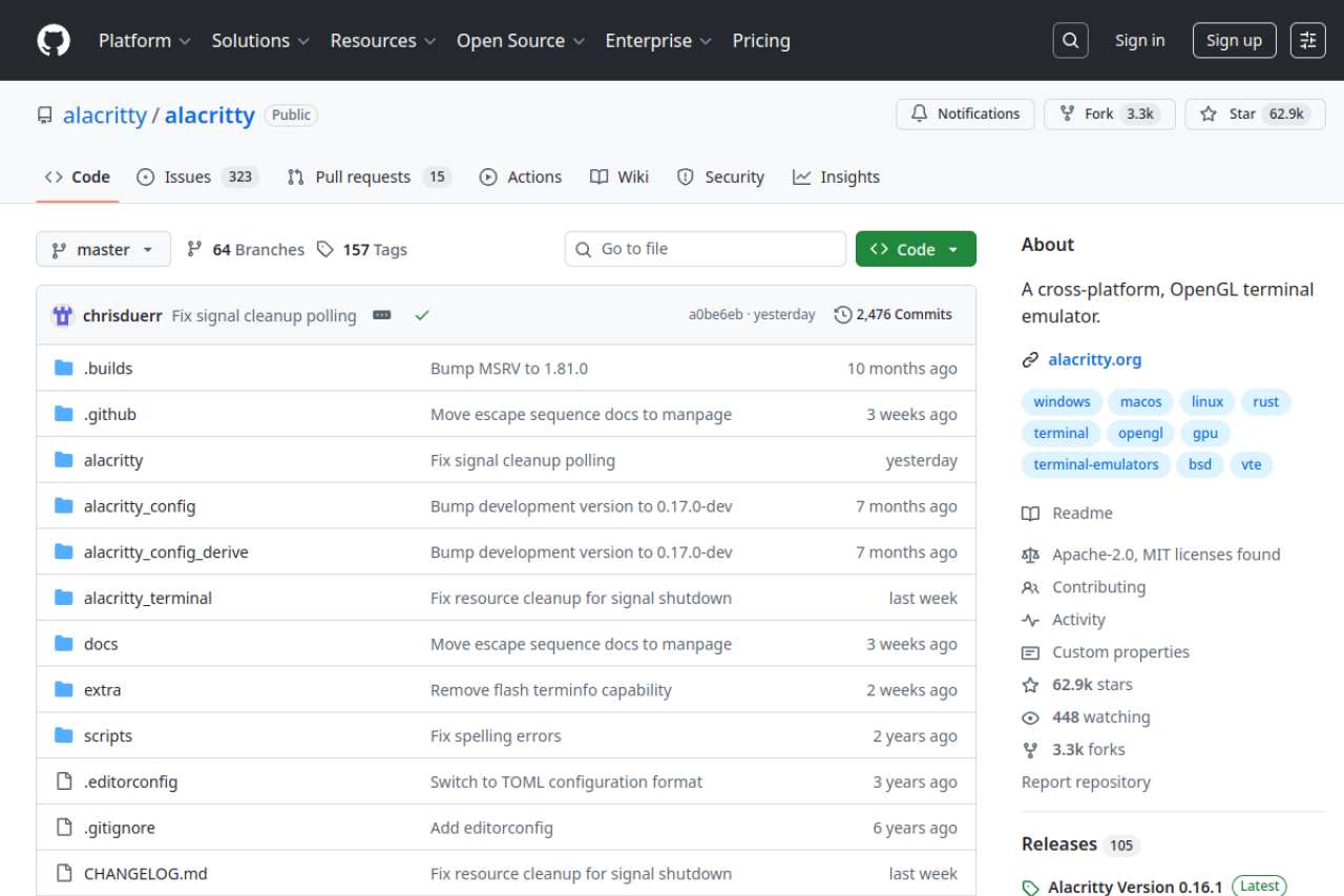 GitHub - alacritty/alacritty: A cross-platform, OpenGL terminal emulator. 界面预览