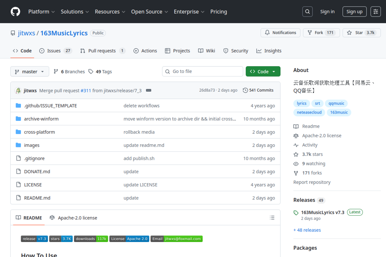 GitHub - jitwxs/163MusicLyrics: 云音乐歌词获取处理工具【网易云、QQ音乐】 界面预览