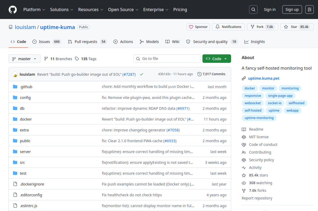 GitHub - louislam/uptime-kuma: A fancy self-hosted monitoring tool 界面预览