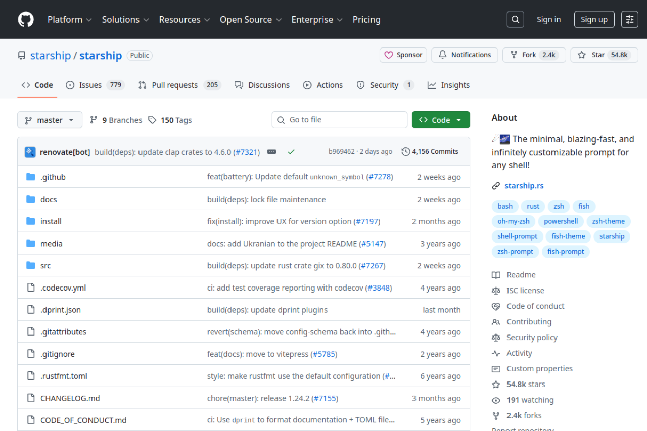GitHub - starship/starship: ☄🌌️  The minimal, blazing-fast, and infinitely customizable prompt for any shell! 界面预览