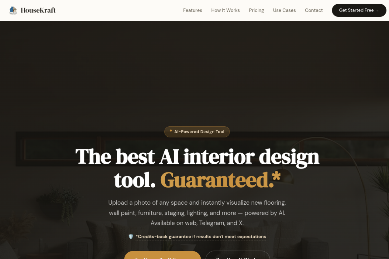 Full website screenshot of housekraft.co