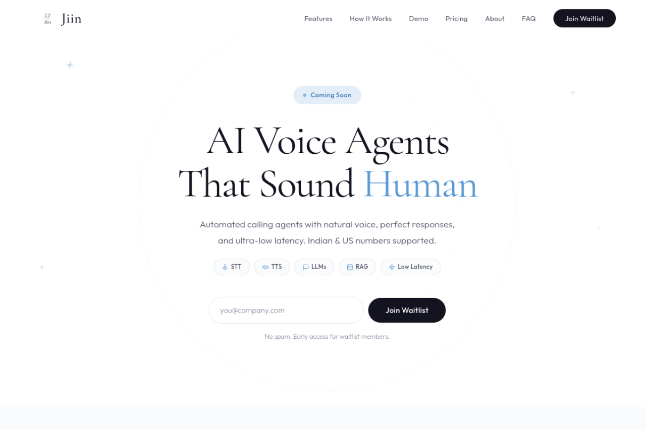 Full website screenshot of jiin.in