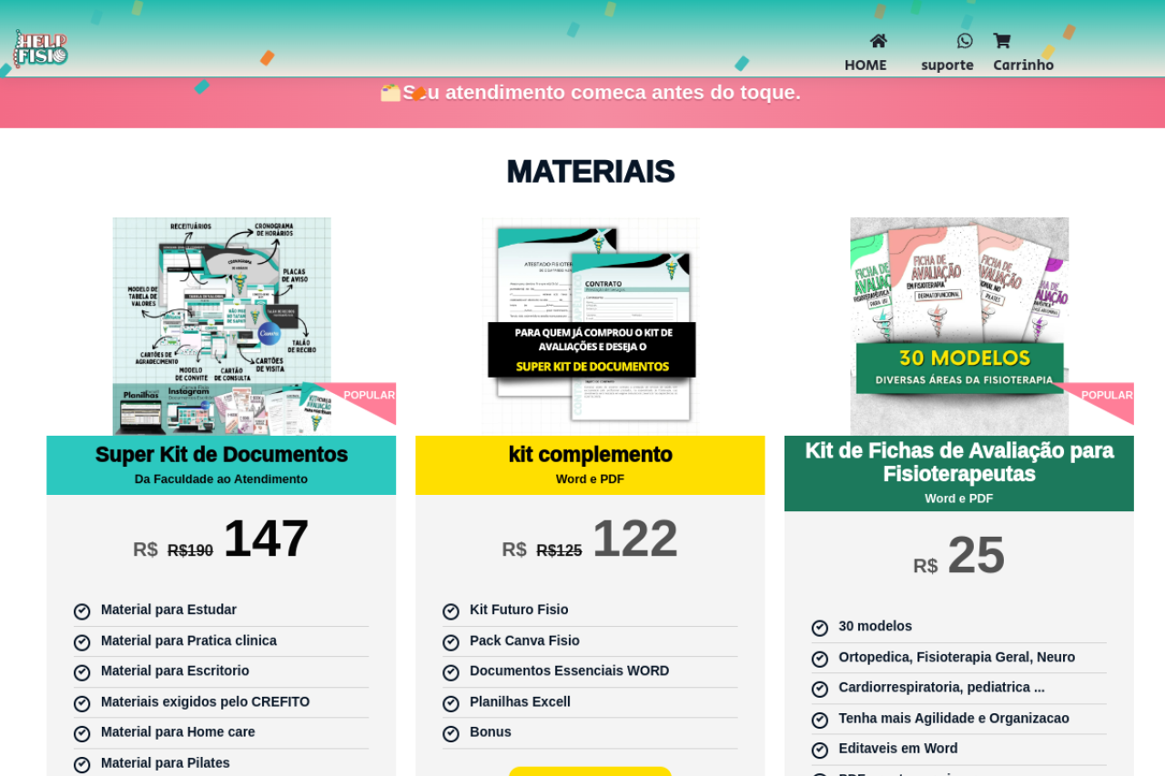 Miniatura do site Lojinha HelpFisioBR