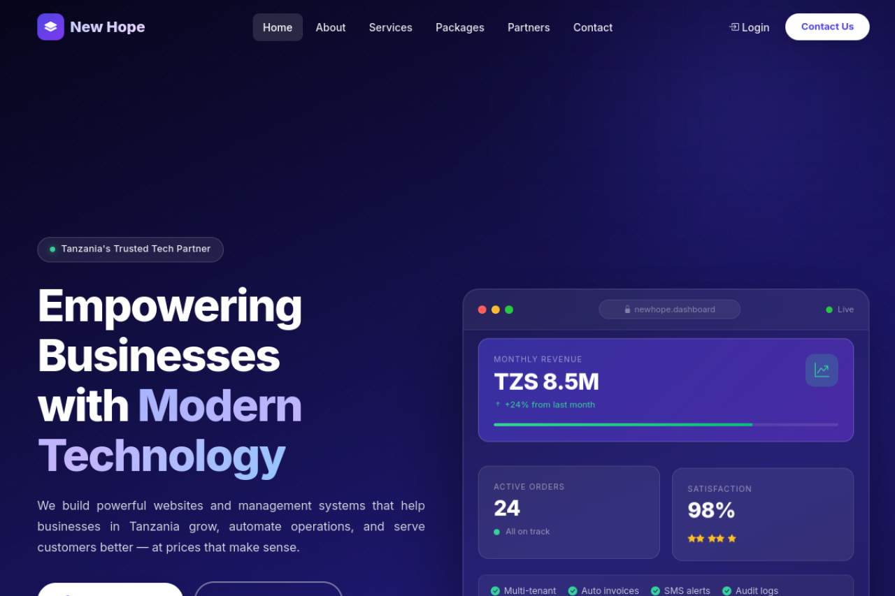 Technology Company Website screenshot