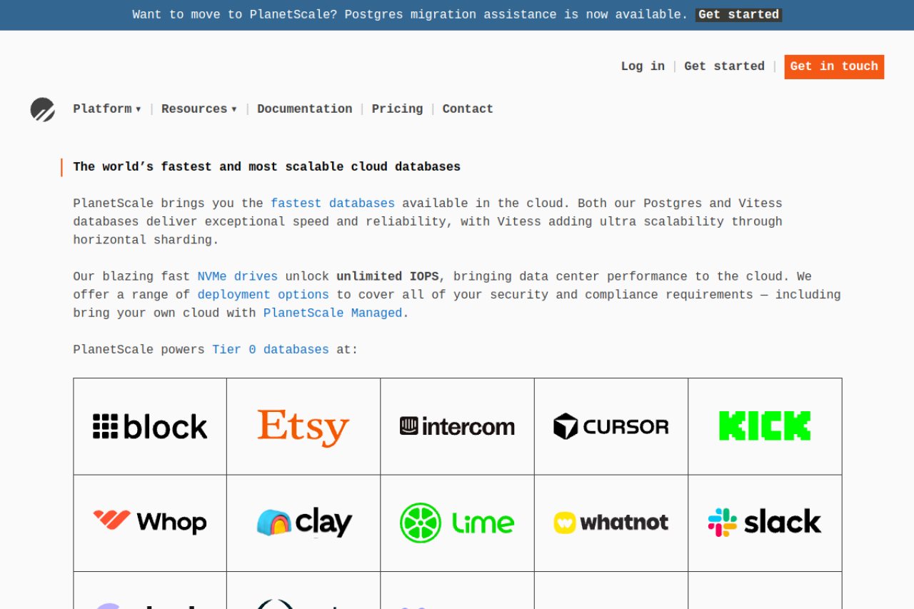 Preview of PlanetScale