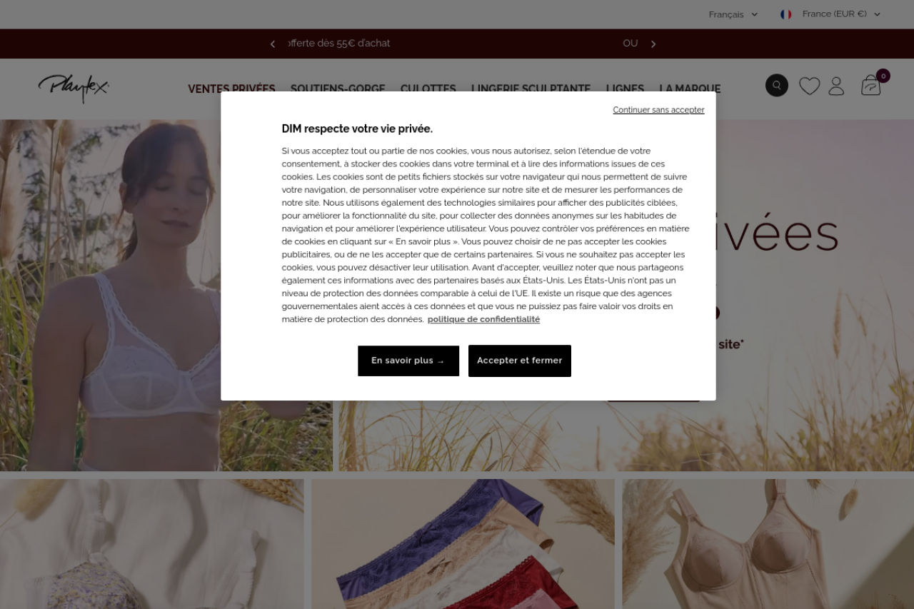 playtex.fr screenshot