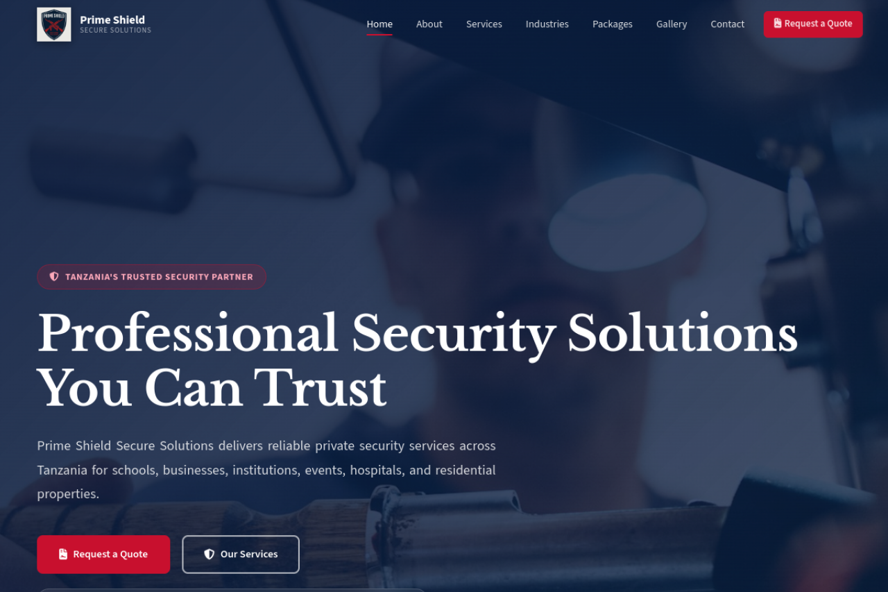 Security Company Website screenshot