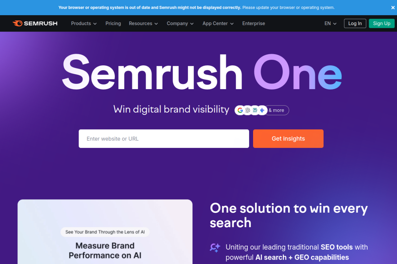 Preview of SEMrush