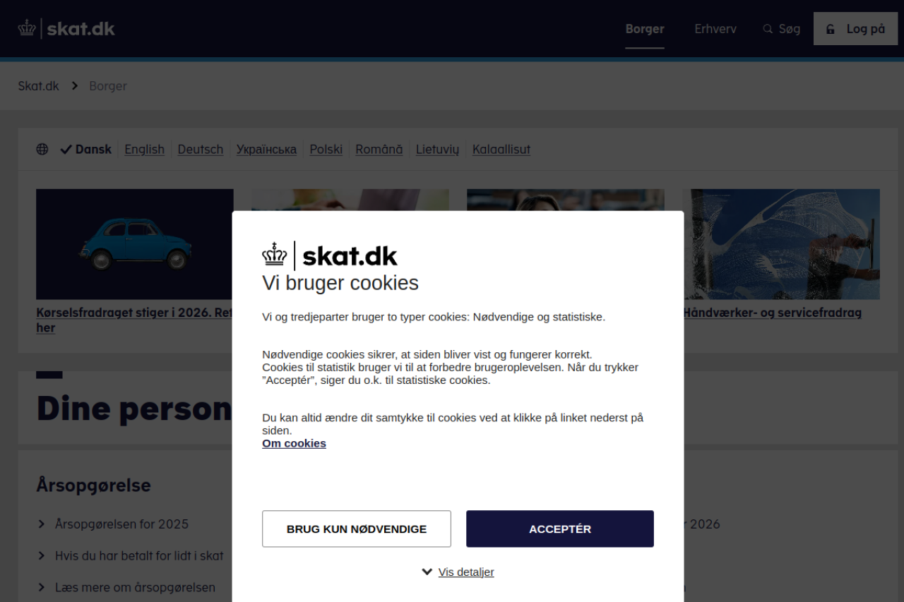 skat.dk screenshot