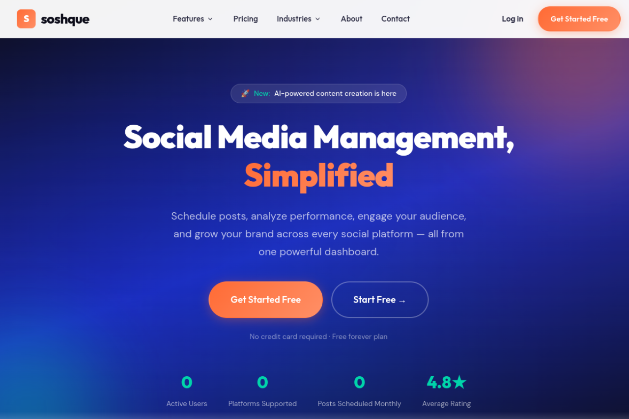 Full website screenshot of soshque.com