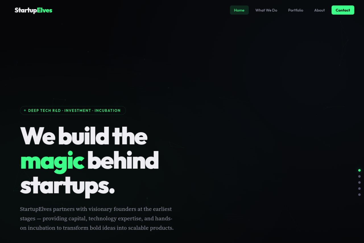 Full website screenshot of startupelves.com