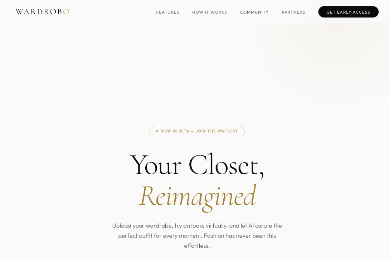 Full website screenshot of wardrobo.com
