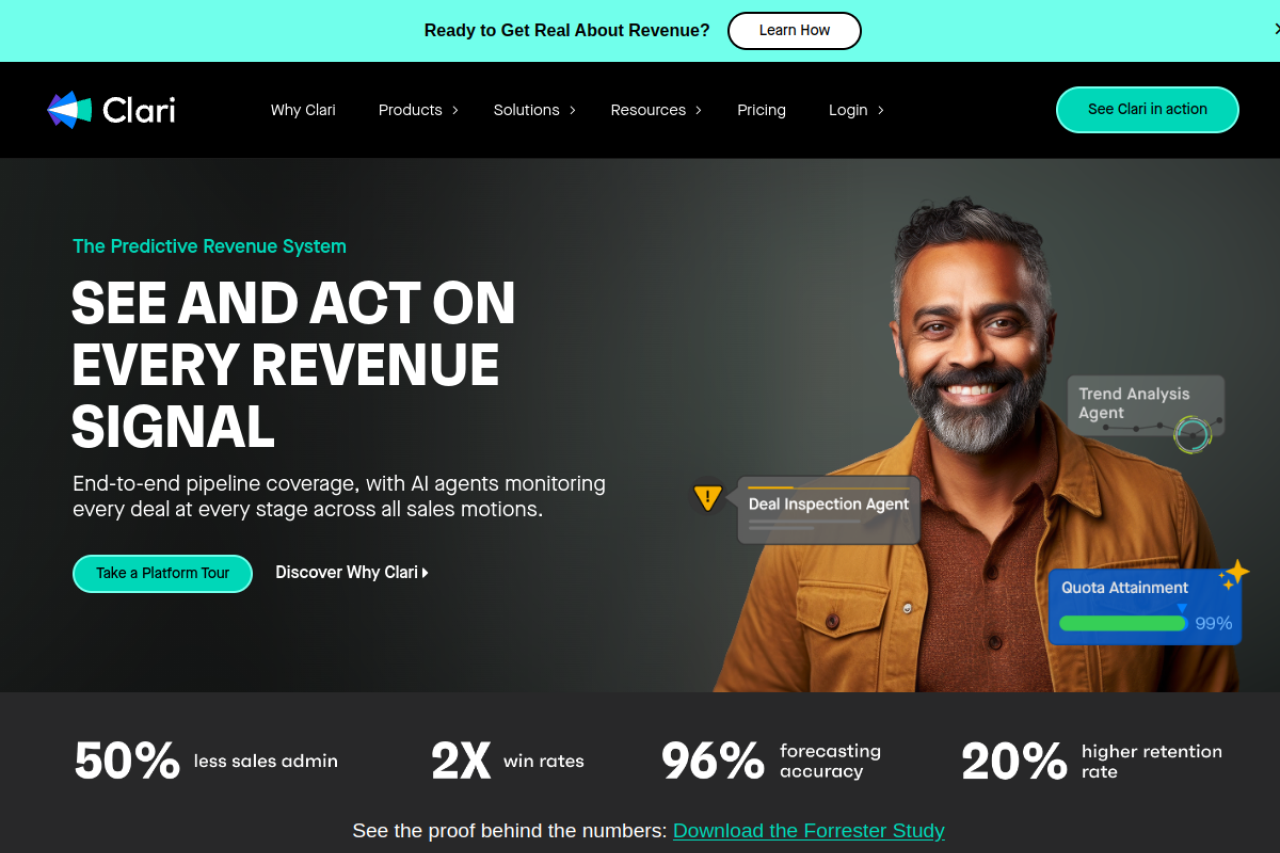 Clari website screenshot