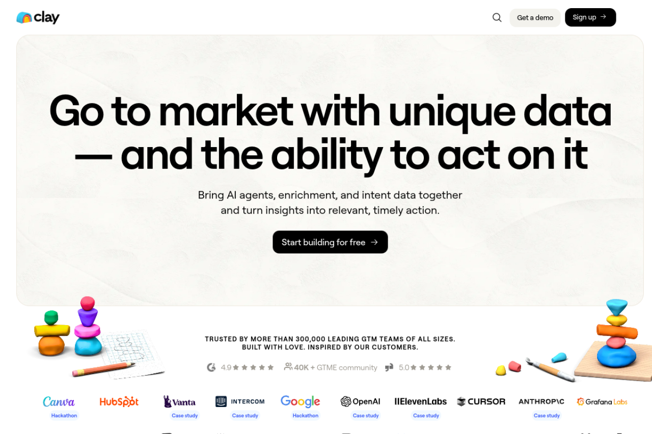 Clay website screenshot